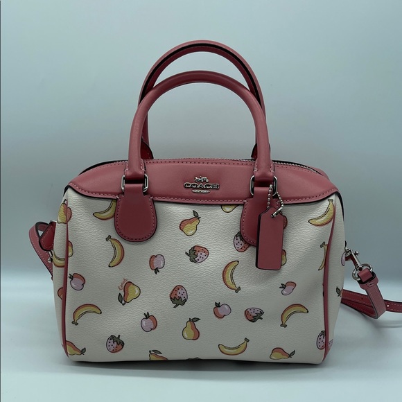 Coach Handbags - Coach Pink and Cream Satchel with Fruit Design